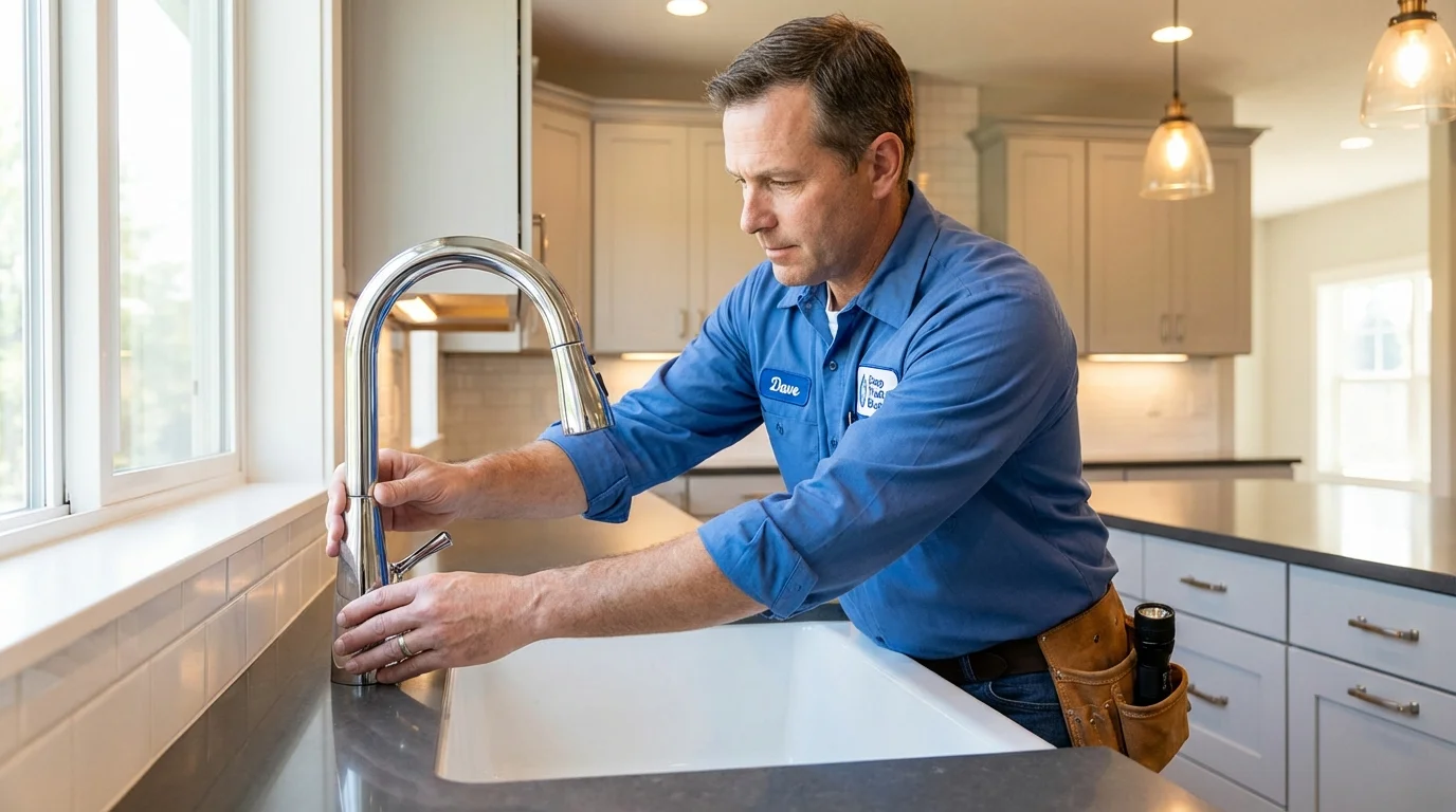 Kitchen faucet installation by Johns Plumbing LLC in Branford