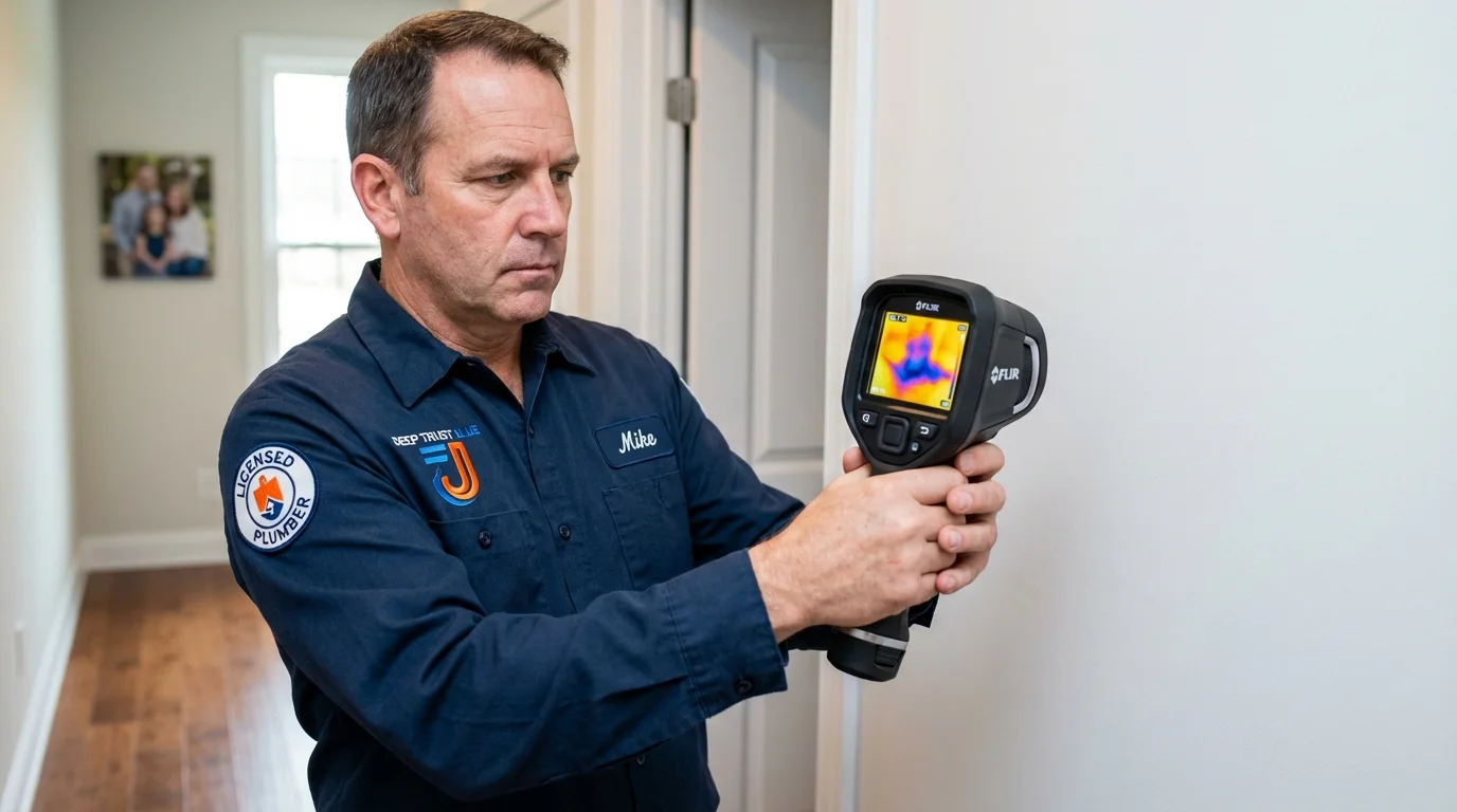 Thermal imaging leak detection by Johns Plumbing LLC in Branford